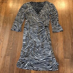 Zebra Print Wrap Dress